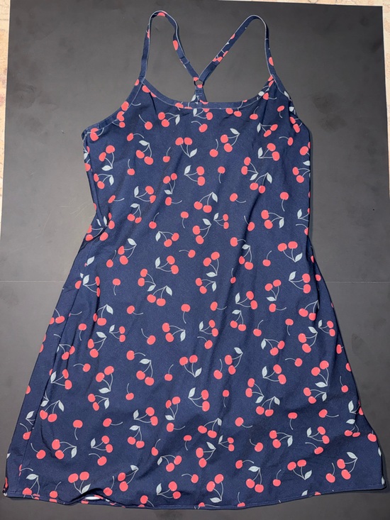 Outdoor Voices Dresses & Skirts - Outdoor Voices Navy Cherry Print Skater Skirt
